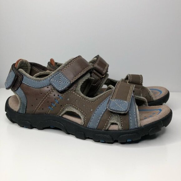 Geox Brown and Blue Leather Hiking Sandals Size 35 (Women’s 5 or Children’s 3.5) - Picture 2 of 8